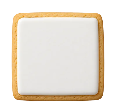 Larger square custom cookie, 9 cm